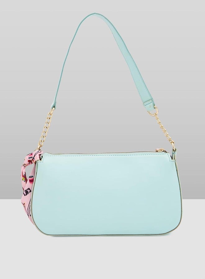 Caprese Alfie Baguette Bag for Women (Medium, Mint) - Image 3